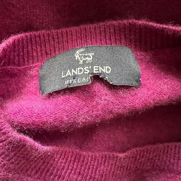Lands End Women's Purple / Pink 100% Cashmere Crewneck Pullover Sweater Size S - Picture 6 of 7